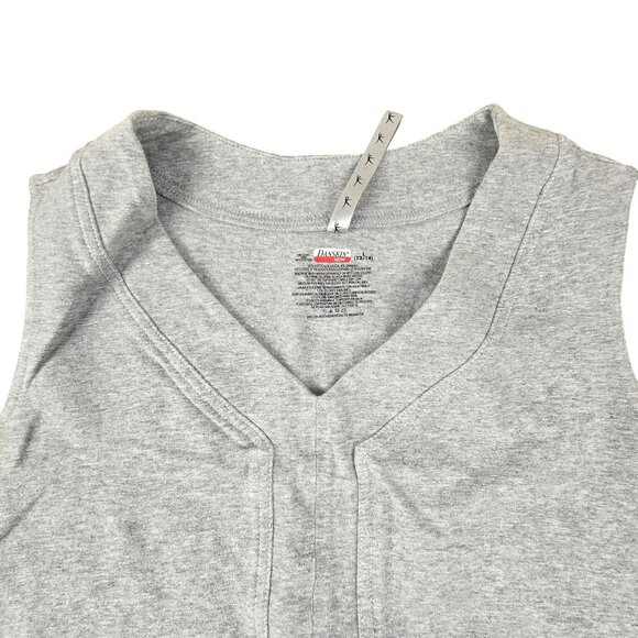 Danskin Athletic Top Womens Gray Sleeveless V-Neck Dance Size L 12/14 JH1820 - Picture 2 of 5